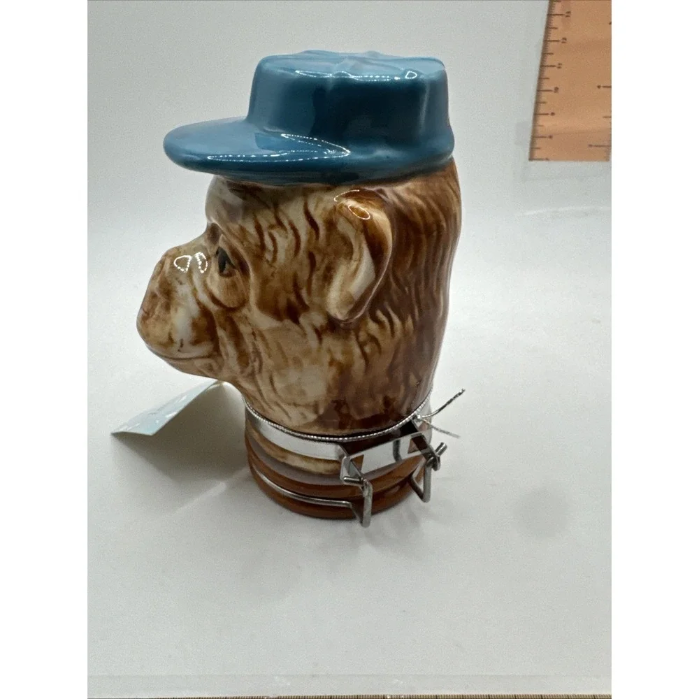 Contained Art Chimpanzee Porcelain 100mL Airtight Storage‎ Jar Blue Hat New